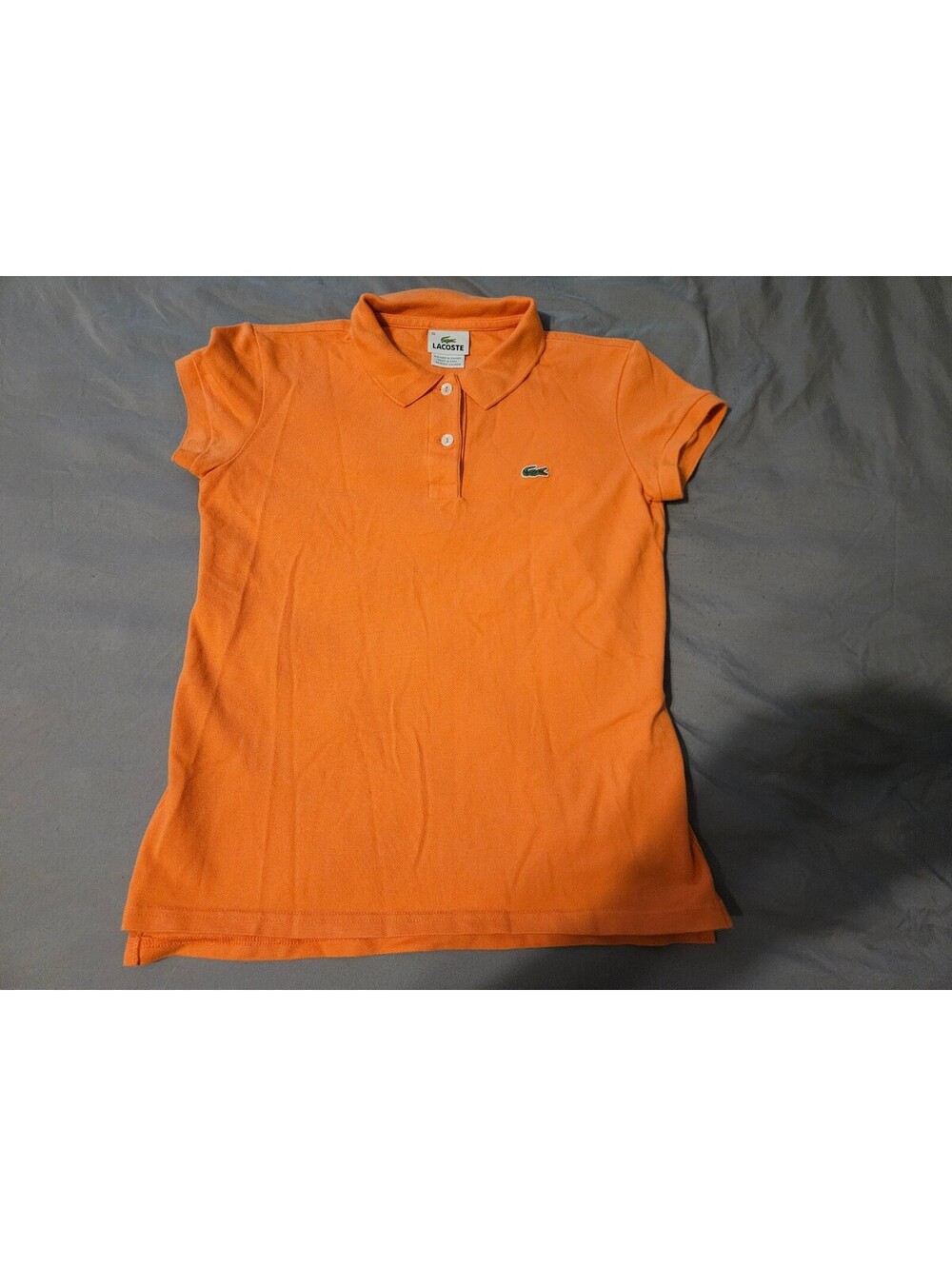 Lacoste Women's Orange Polo T-Shirt Knitted Size 36 or Size 8